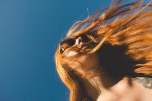 woman with long red hair